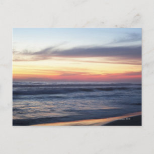 Sunset at the beach postcard