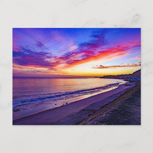 sunset at the beach postcard (Front)