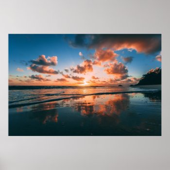 Sunset At The Beach Poster by EnhancedImages at Zazzle