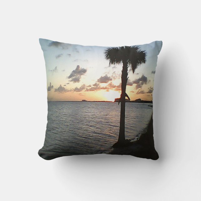 Sunset At The Beach Throw Pillow (Front)