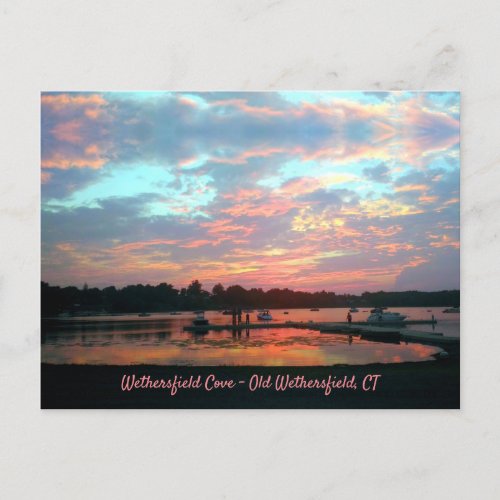 Sunset at The Cove Wethersfield CT Postcard