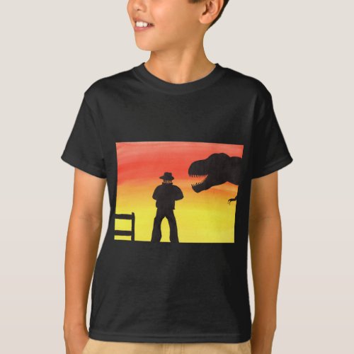 Sunset At The Dinosaur Ranch T_Shirt