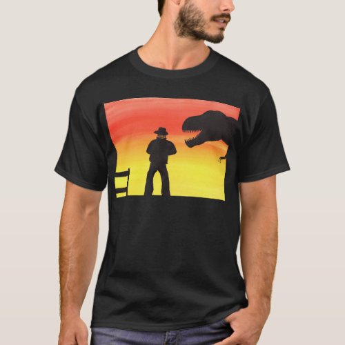 Sunset At The Dinosaur Ranch T_Shirt