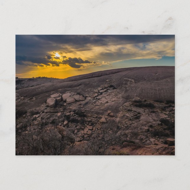 Sunset at the Enchanted Rock Postcard (Front)