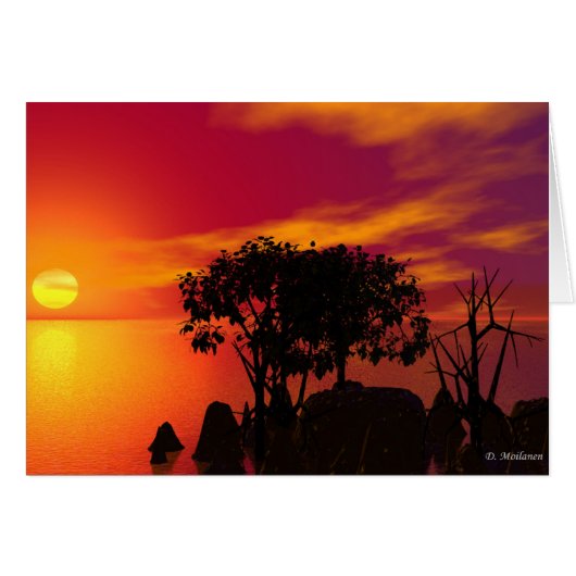 Sunset At The Lake Cards (Front Horizontal)