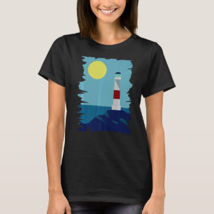 Sunset At The Lighthouse Digital Art Melancholy T-Shirt