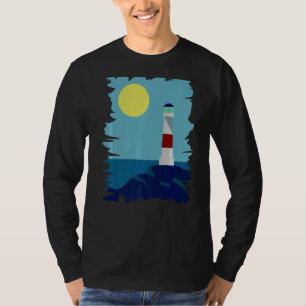 Sunset At The Lighthouse Digital Art Melancholy T-Shirt