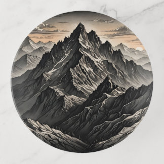 Sunset at the mountains artwork trinket tray