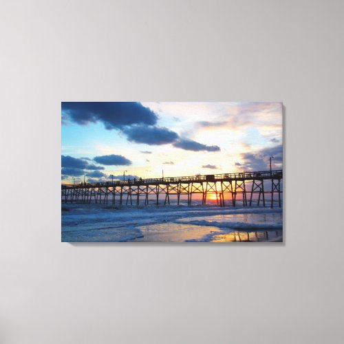 Sunset at the Oak Island North Carolina Pier Canvas Print