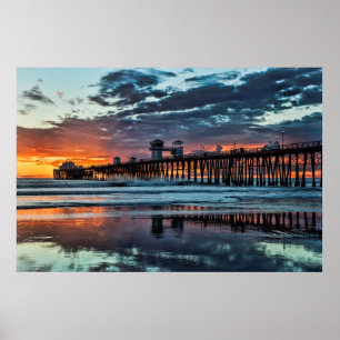 Sunset at the Oceanside Pier Poster