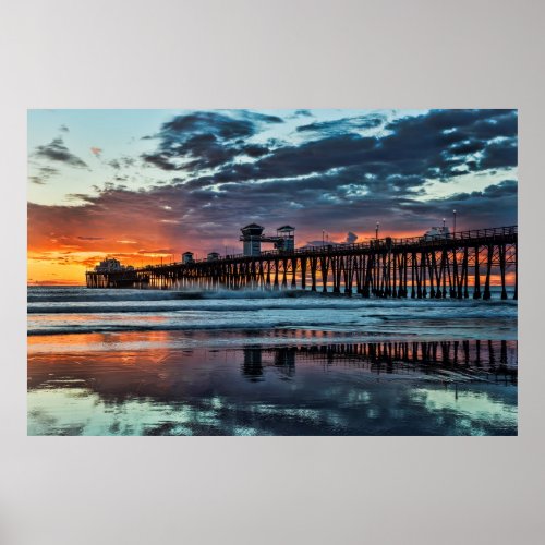 Sunset at the Oceanside Pier Poster