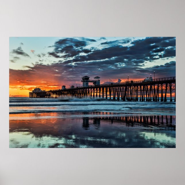 Sunset at the Oceanside Pier Poster (Front)