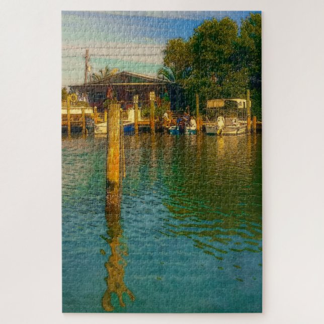 Sunset at the old Watering Hole Jigsaw Puzzle (Vertical)