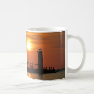 Sunset at the pier coffee mug