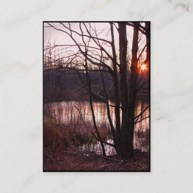 Sunset at the Pond ATC Business Card (Front)