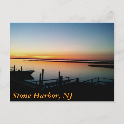 sunset at the shore Stone Harbor NJ Postcard