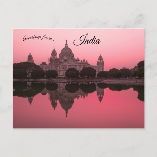 Sunset at the Victoria Memorial Kolkota India Postcard