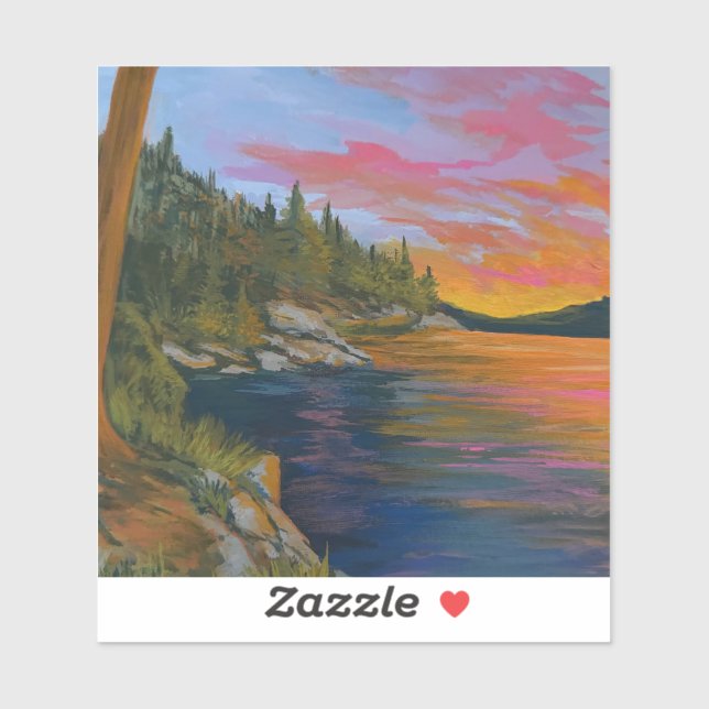 Sunset At Tubbs Hill Sticker (Sheet)