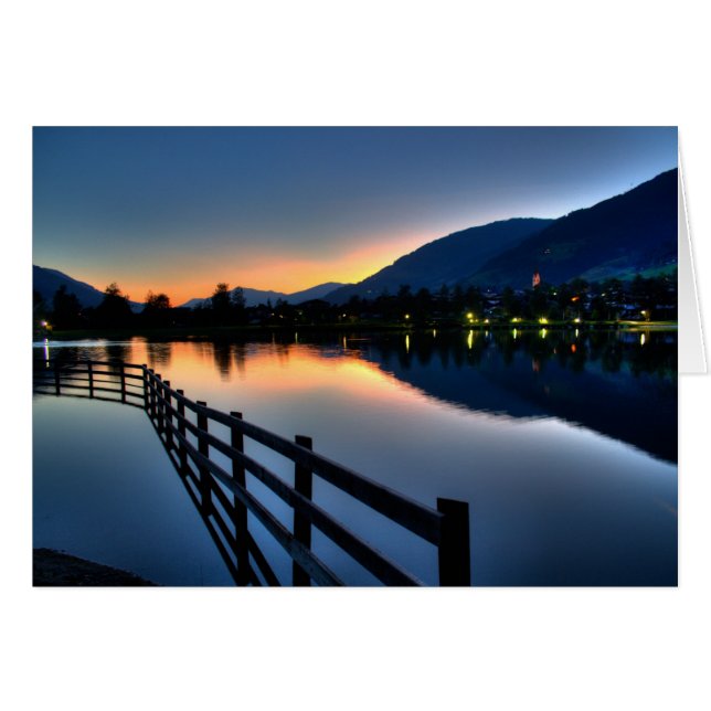 Sunset at Uttendorfer See Cards (Front Horizontal)