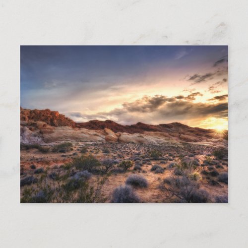 Sunset at Valley of Fire State Park  Nevada USA Postcard