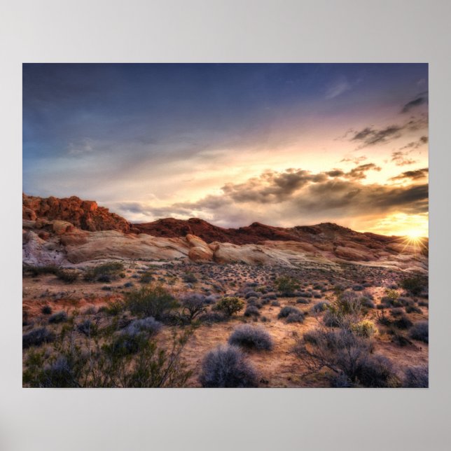 Sunset at Valley of Fire State Park | Nevada, USA Poster (Front)