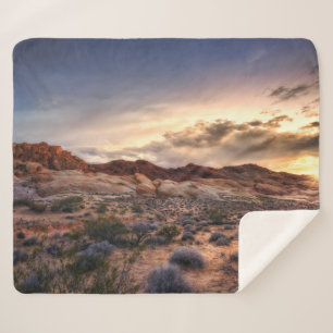Sunset at Valley of Fire State Park Nevada, USA Sherpa Blanket