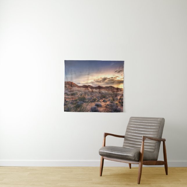 Sunset at Valley of Fire State Park | Nevada, USA Tapestry (In Situ (Horizontal))
