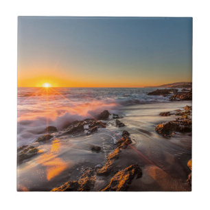 Sunset at Victoria Beach Ceramic Tile