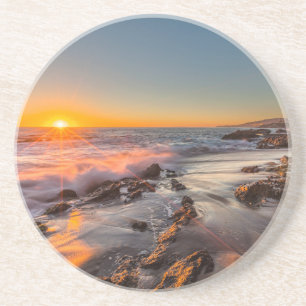 Sunset at Victoria Beach Drink Coaster