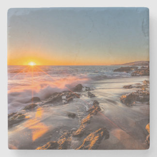 Sunset at Victoria Beach Stone Coaster