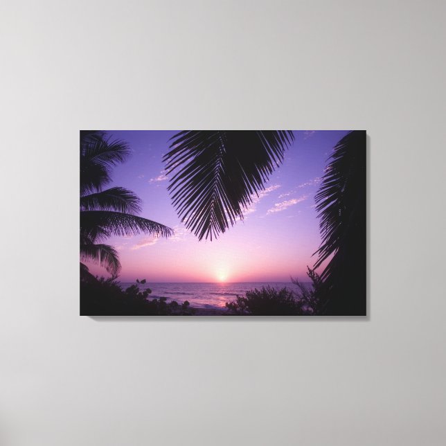 Sunset at West End, Cayman Brac, Cayman Islands, Canvas Print (Front)