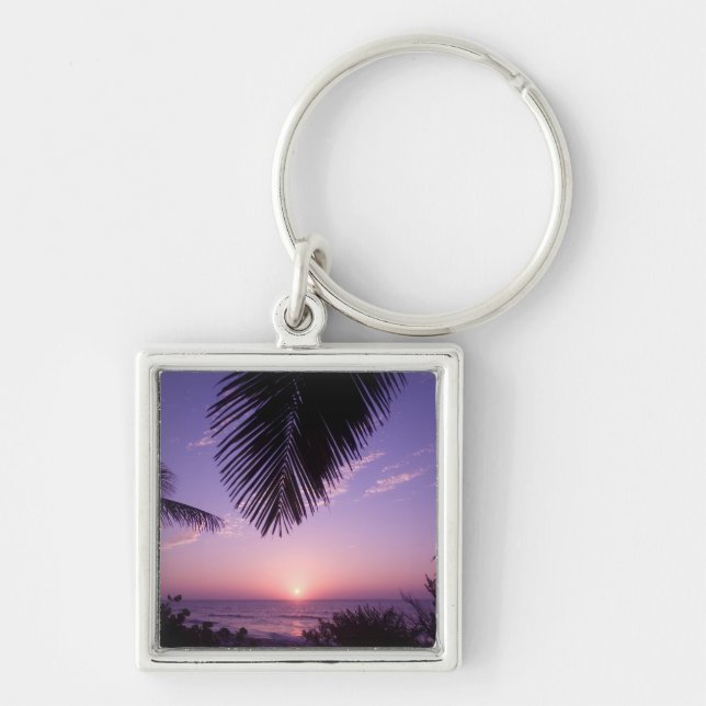 Sunset at West End, Cayman Brac, Cayman Islands, Keychain (Front)