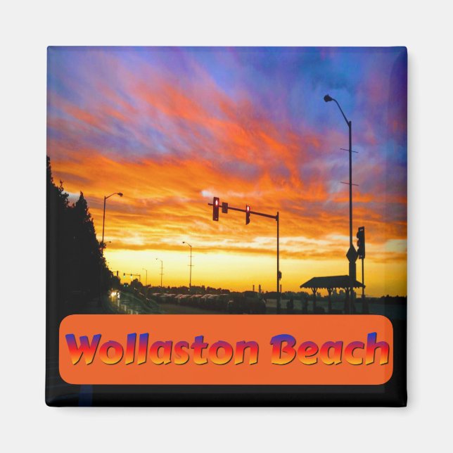 Sunset at Wollaston Beach Magnet (Front)