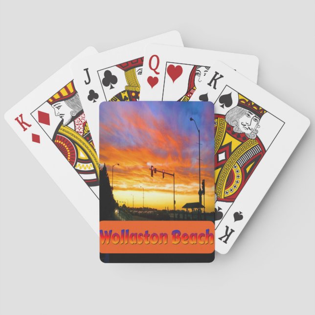 Sunset at Wollaston Beach Poker Cards (Back)