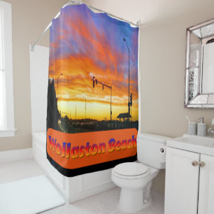Sunset at Wollaston Beach Shower Curtain