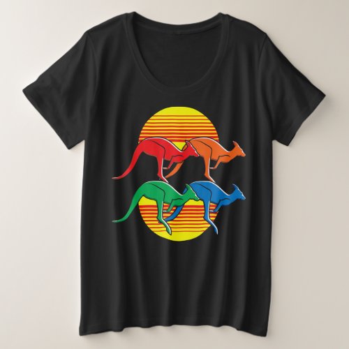 Sunset Australia Animal Lover Kangaroo T_Shirt