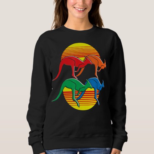 Sunset Australia Animal Lover Kangaroo T_Shirt Sweatshirt