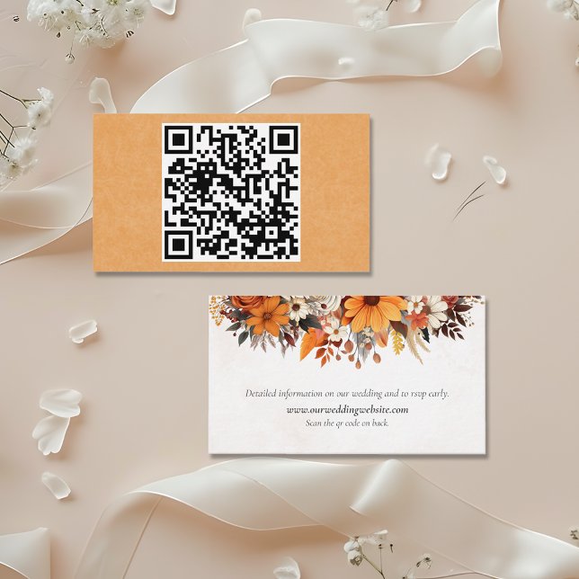 Sunset Autumn Floral Wedding Details Enclosure Card (Creator Uploaded)
