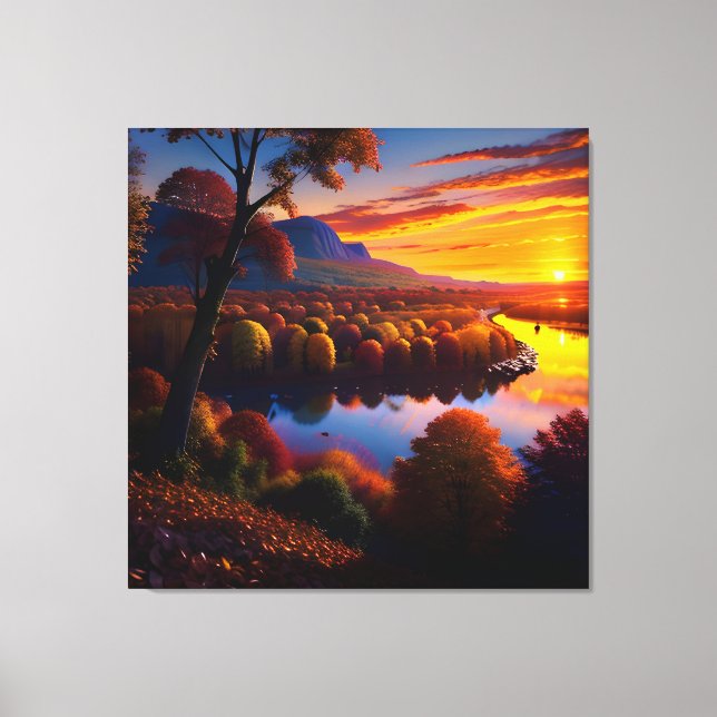 Sunset Autumn Splendor View Landscape 2 Canvas Print (Front)
