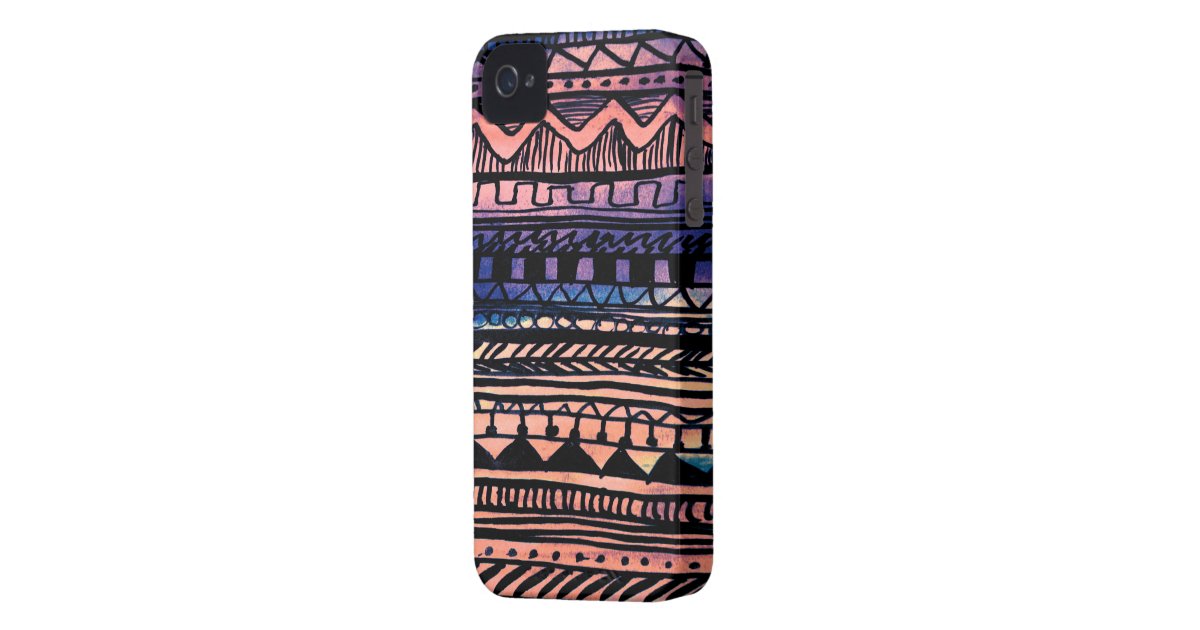 Sunset Aztec Pattern iPhone 4 Cover | Zazzle