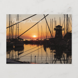 Sunset Bagenkop Harbour, Langeland, Denmark Postcard