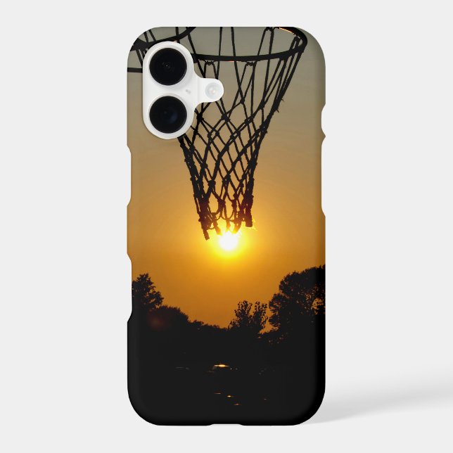 sunset basketball with hoop and net Case-Mate iPhone case (Back)