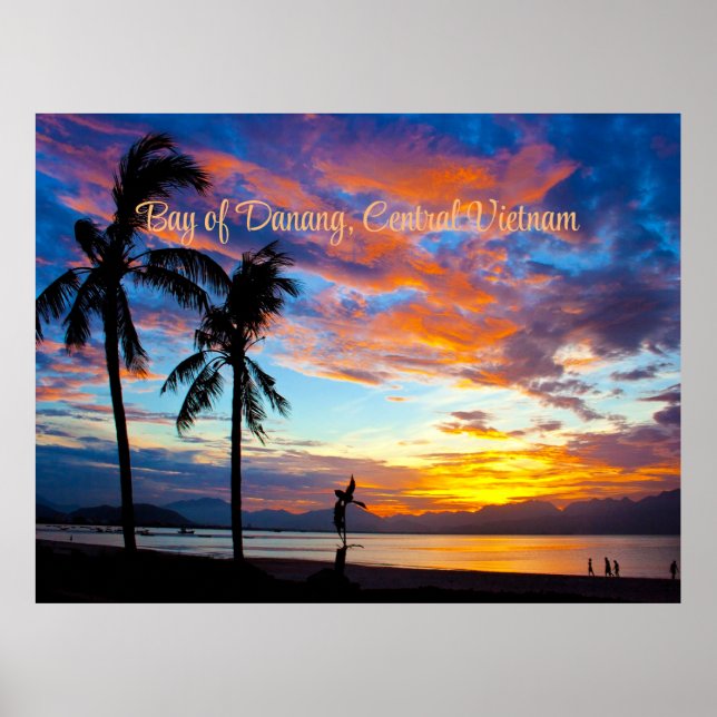Sunset, Bay of Danang, Central Vietnam, Poster (Front)