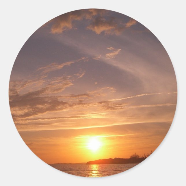 Sunset Bay VI Providenciales Turks and Caicos Classic Round Sticker (Front)