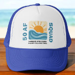 Sunset Beach 50 AF Crew Cute Birthday Trucker Hat<br><div class="desc">Celebrate turning 50 in bold, beachy style with this fun and retro-inspired "50 AF Crew" trucker hat! Featuring a vintage sunset and coastal color palette, it's perfect for birthday beach trips, squad photos, or your weekend getaway with the girls. Lightweight, breathable, and designed to stand out — it's the ultimate...</div>