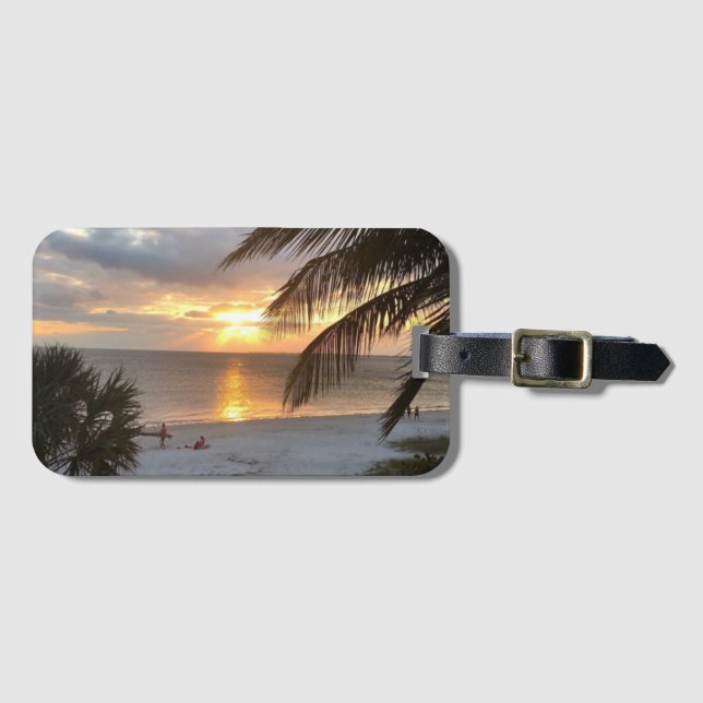 Sunset Beach Acrylic Luggage Tag (Front Horizontal)