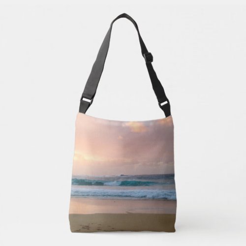 Sunset Beach and ocean  Crossbody Bag