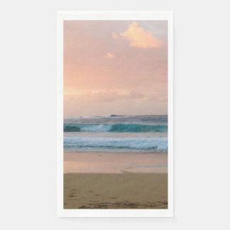 Sunset Beach and ocean  Paper Guest Towels