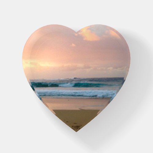 Sunset Beach and ocean  Paperweight