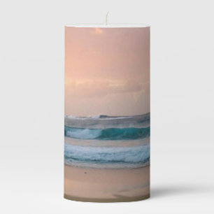Sunset Beach and ocean Pillar Candle